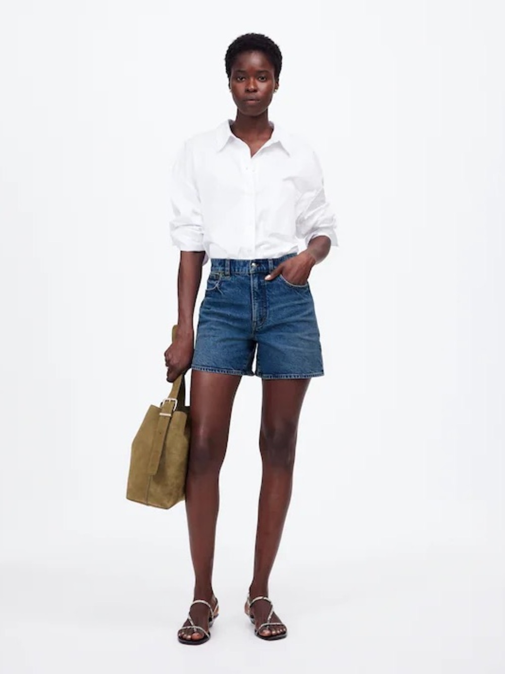 MADEWELL • The Perfect Vintage Mid-Length Jean Short in Mant